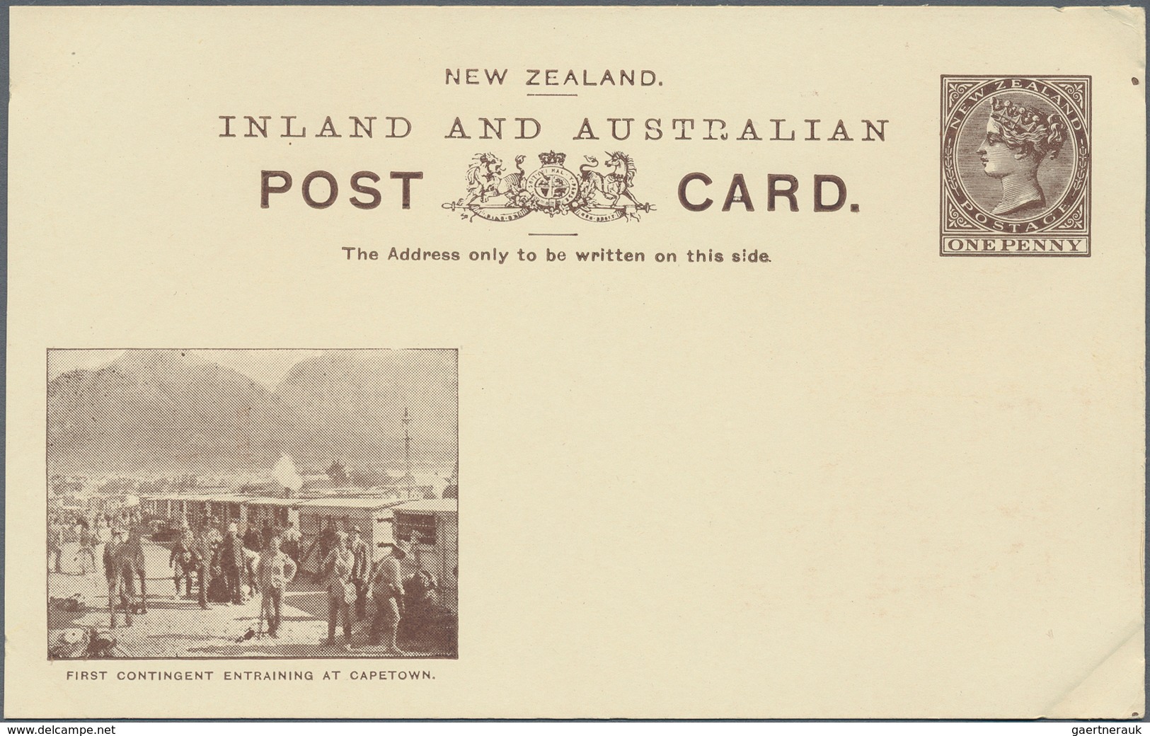 Neuseeland - Ganzsachen: 1901, Pictorial Stat. Postcards QV 1d. Brown With Boer War Views At Lower L - Ganzsachen
