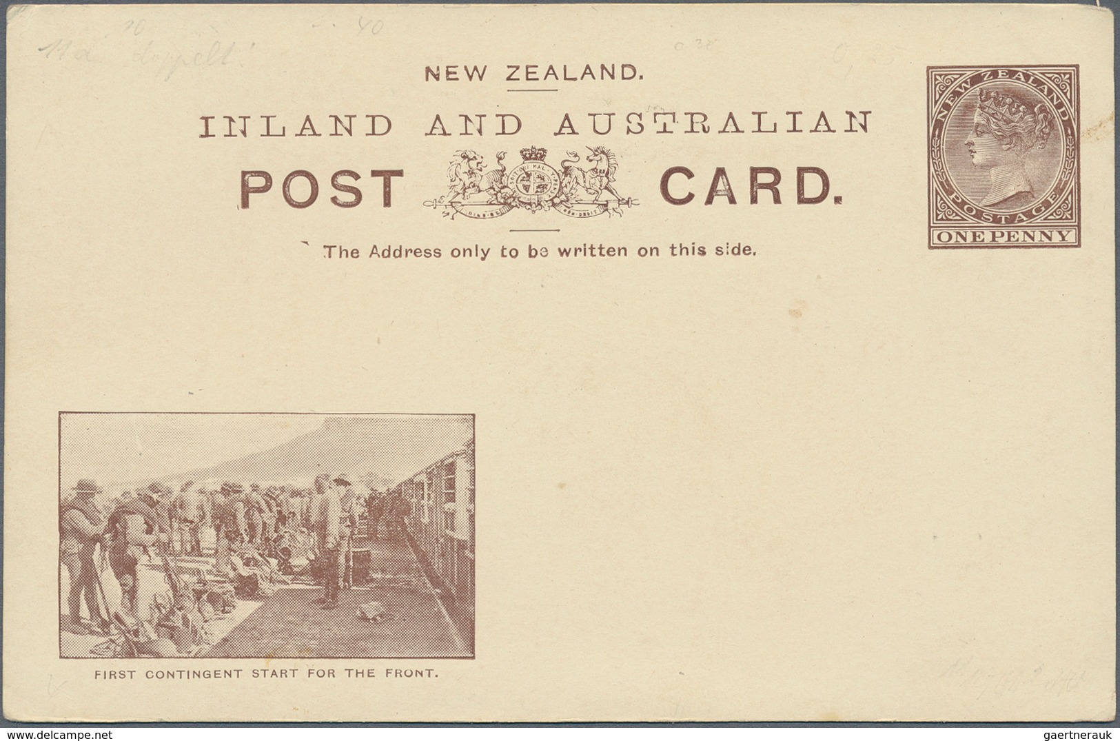 Neuseeland - Ganzsachen: 1901, pictorial stat. postcards QV 1d. brown with Boer War views at lower l