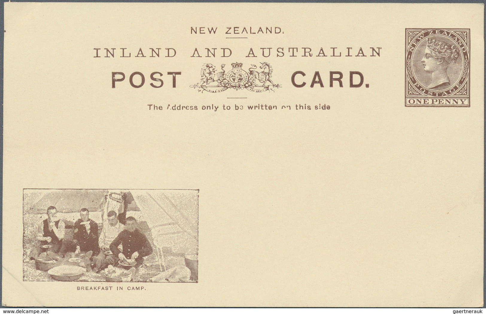 Neuseeland - Ganzsachen: 1901, pictorial stat. postcards QV 1d. brown with Boer War views at lower l