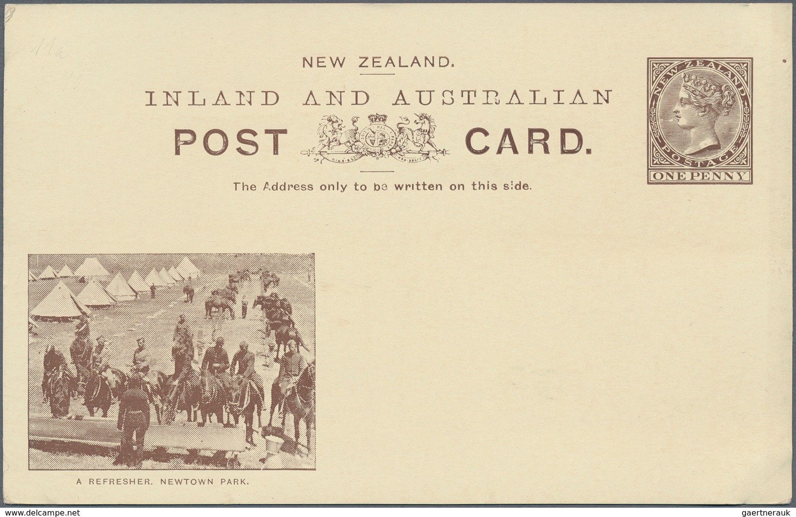 Neuseeland - Ganzsachen: 1901, pictorial stat. postcards QV 1d. brown with Boer War views at lower l