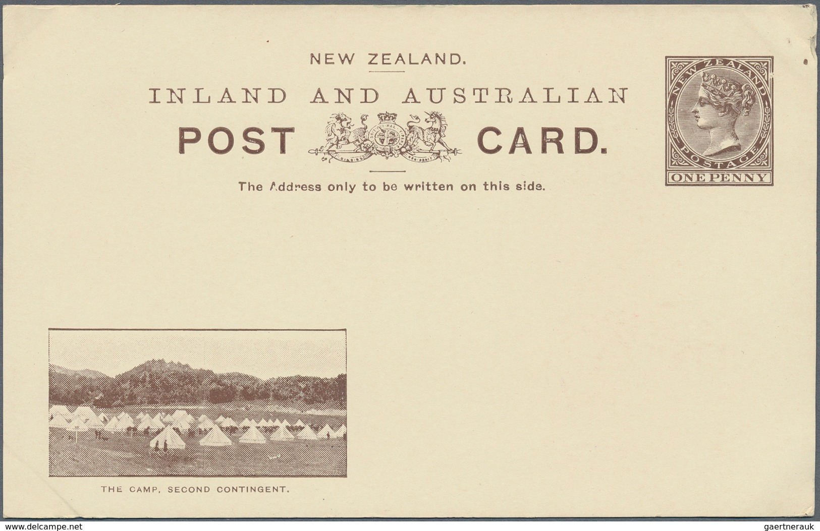 Neuseeland - Ganzsachen: 1901, pictorial stat. postcards QV 1d. brown with Boer War views at lower l