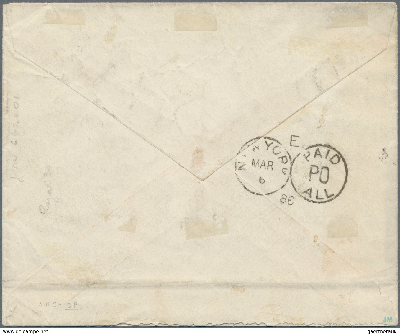 Nicaragua: 1886, 10c. Vermilion 1869-71 Issue On White Paper, Perf. 12, On Envelope Tied By Numeral - Nicaragua