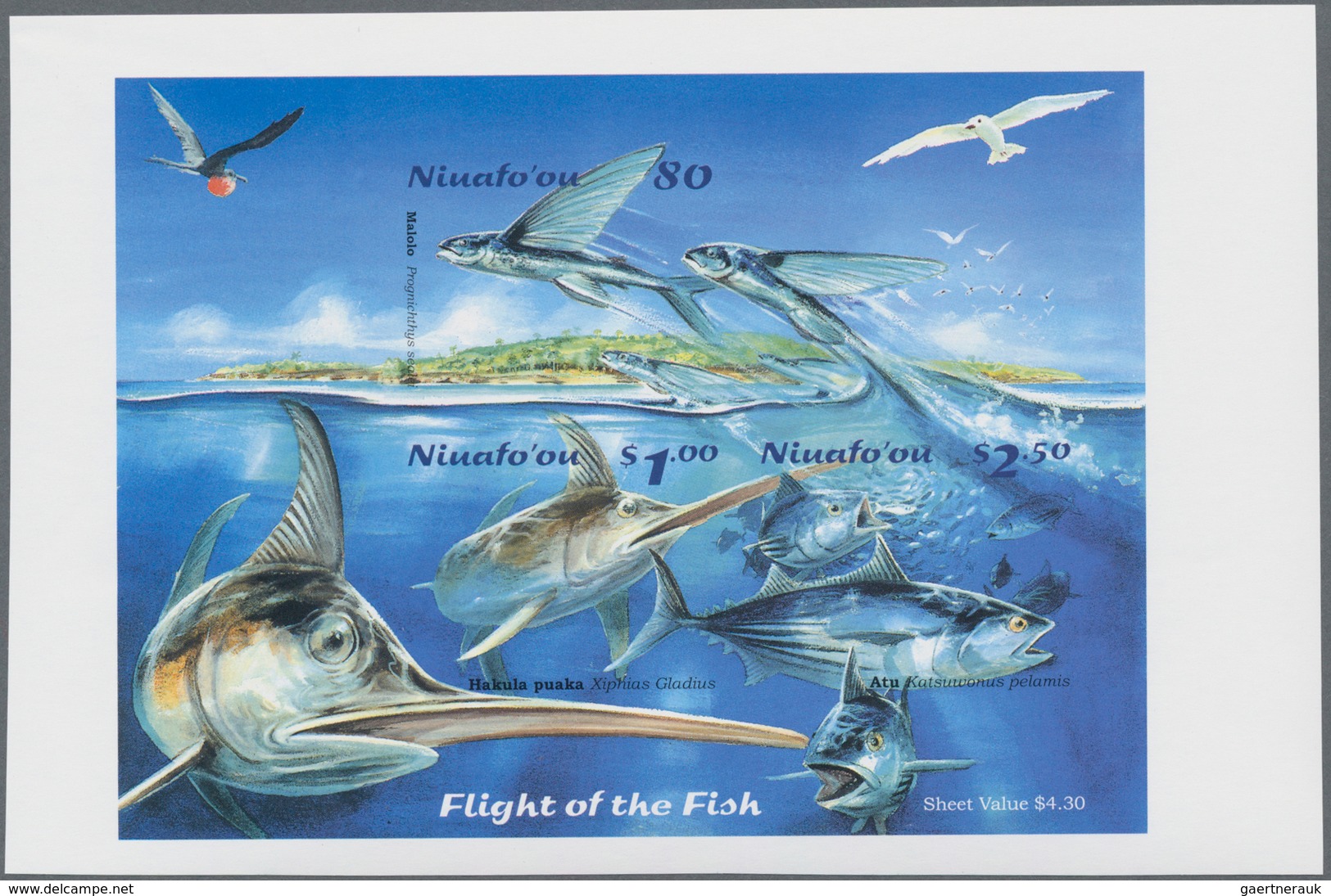 Niuafo`Ou-Insel / Tin Can Island: 2001, Fishes Complete Set Of Three In IMPERFORATE Blocks Of Four A - Andere-Oceanië