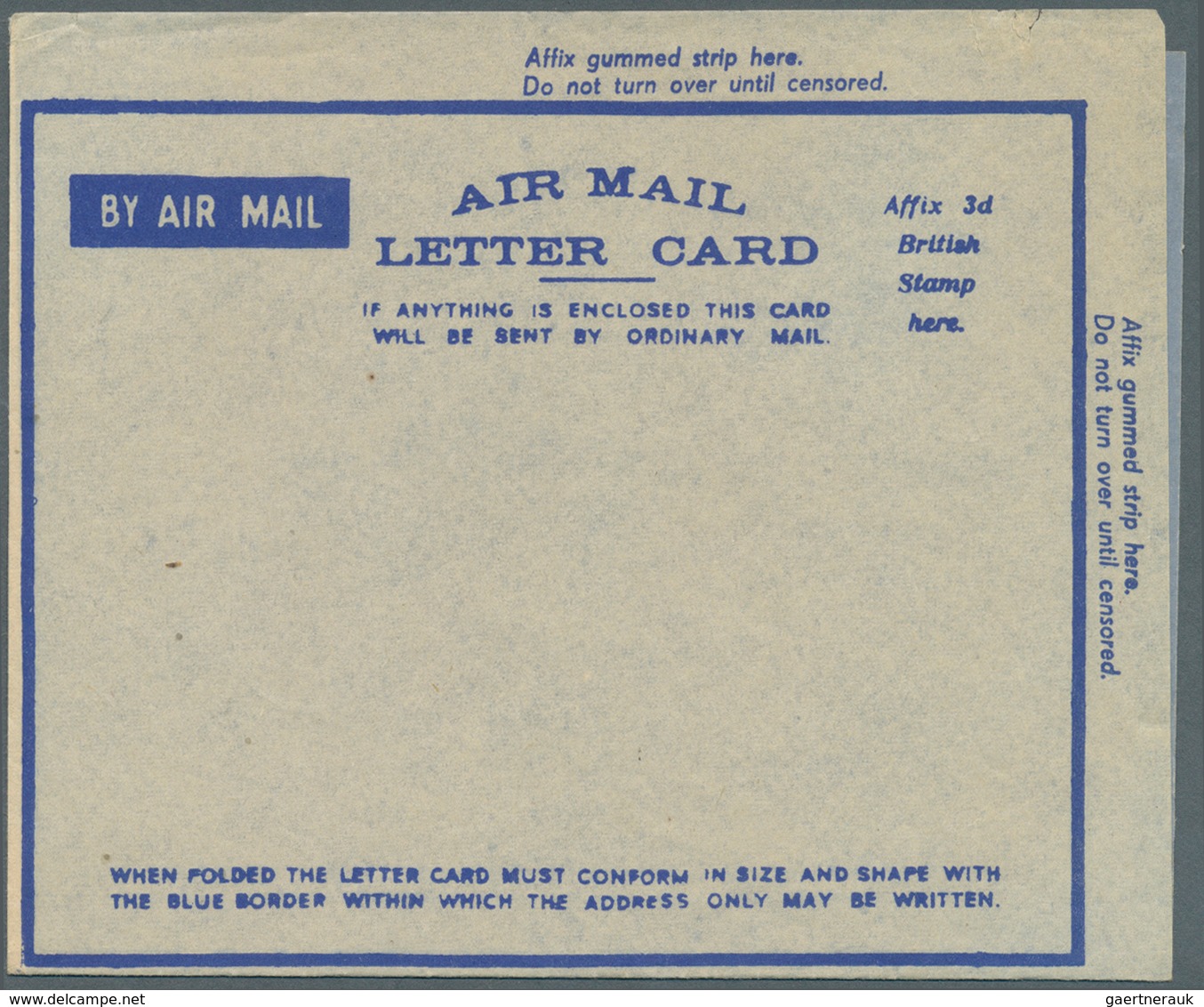 Ostafrikanische Gemeinschaft: 1941/1942, Two Different Types Of Air Mail Letter Cards In Blue On Whi - Brits Oost-Afrika