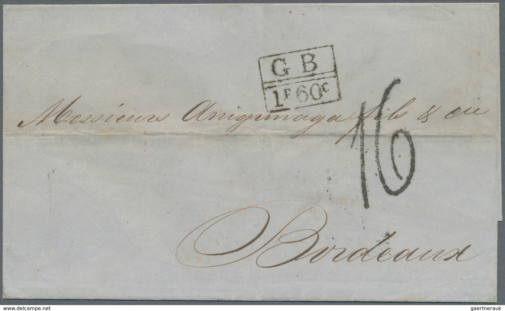 Panama: 1857, Maritime Mail Cover From Panama To Bordeaux In France, On Reverse British P.O. Split C - Panama