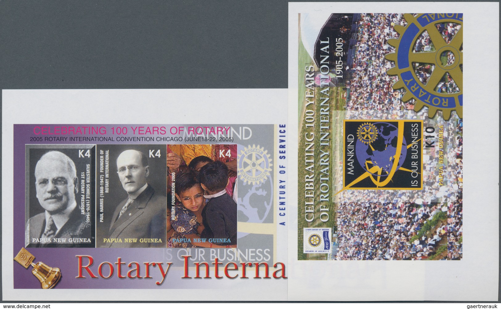Papua Neuguinea: 2005, 100 Years Of Rotary And International Convention In Chicago Complete Set Of F - Papoea-Nieuw-Guinea