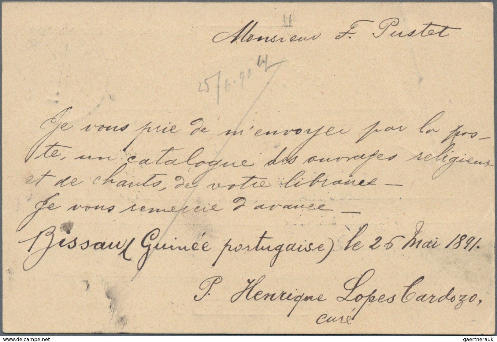 Portugiesisch-Guinea: 1891, 30 Reis Stationery Card From Bissau Via Lisboa To Bavaria. - Portugiesisch-Guinea