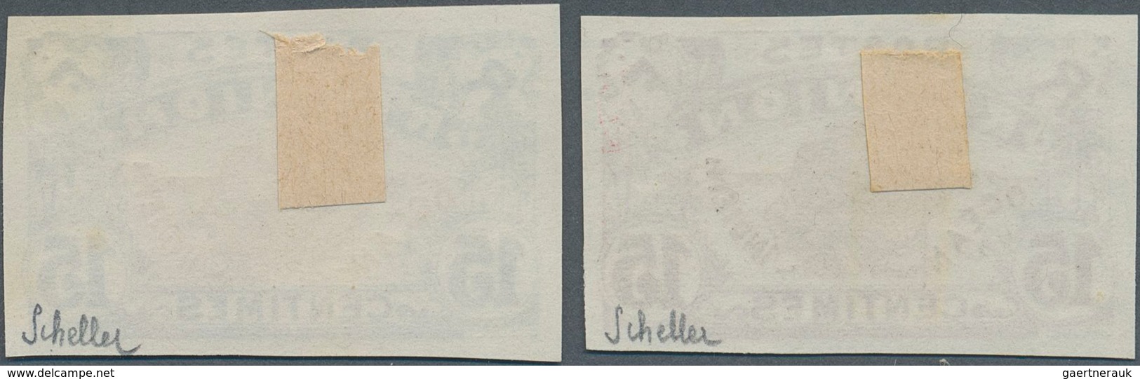 Reunion: 1917, Definitives "Pictorials", 15c. "Map", Two Imperforate Proofs In Colours "lilac/brown" - Briefe U. Dokumente