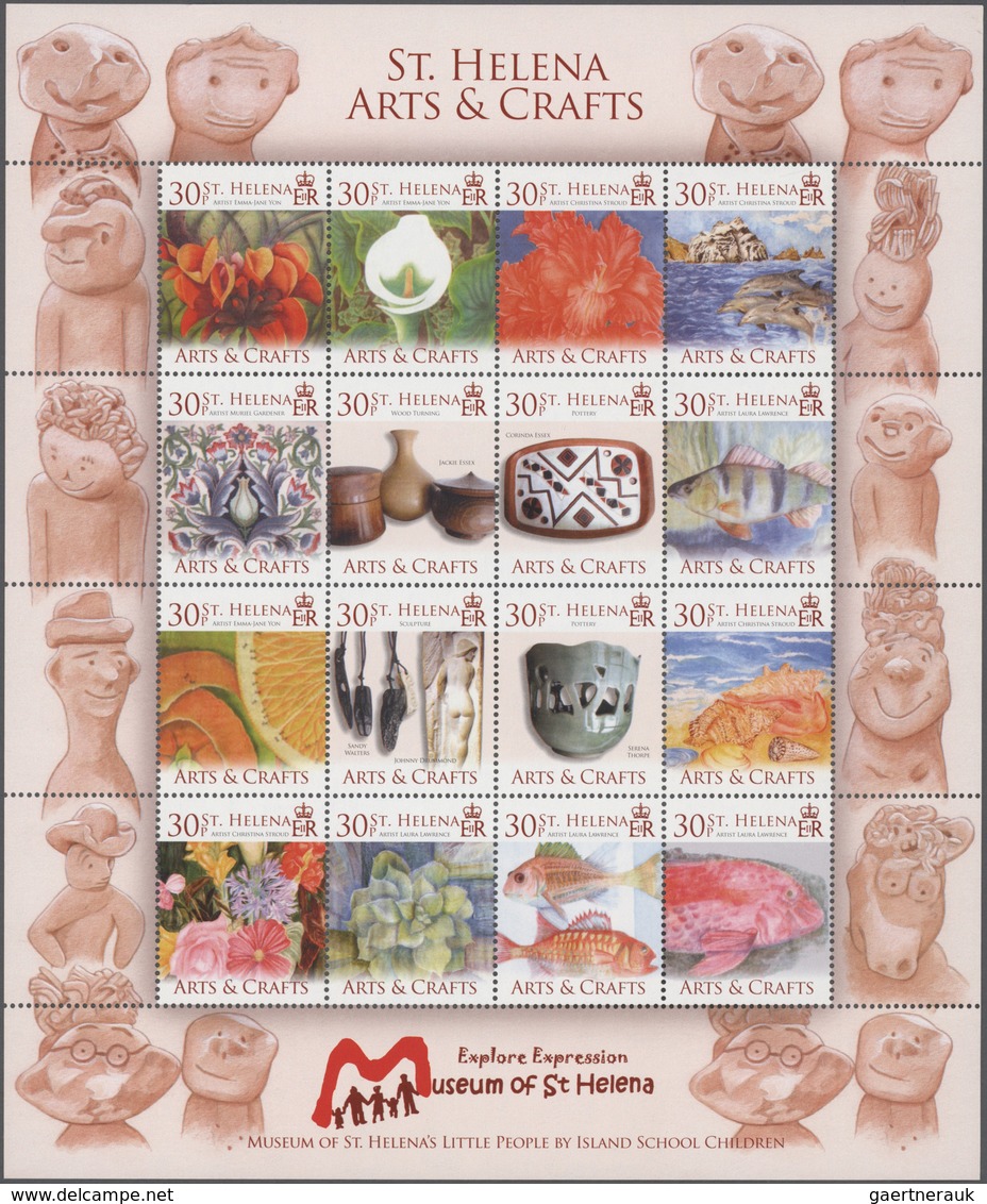 St. Helena: 2006, Arts & Crafts In The Museum Of St. Helena Complete Perforate And IMPERFORATE (with - Sint-Helena