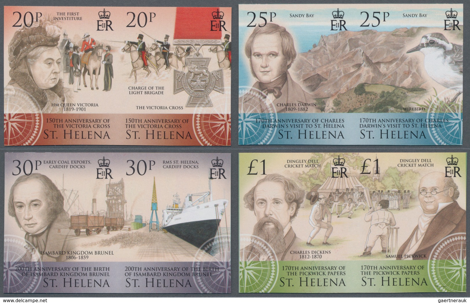 St. Helena: 2006, Discoveries And Developments Complete Set Of Eight In Four IMPERFORATE Se-tenant P - Sint-Helena