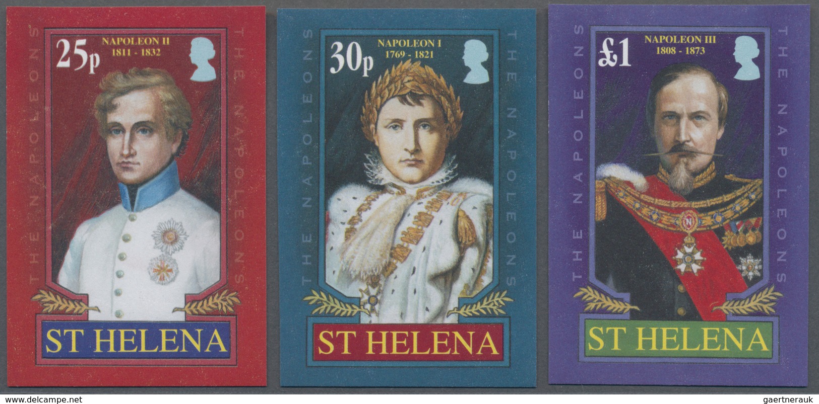 St. Helena: 2007, Napoleon I. And His Followers (Napoleon II. And III.) Complete IMPERFORATE Set Of - Saint Helena Island