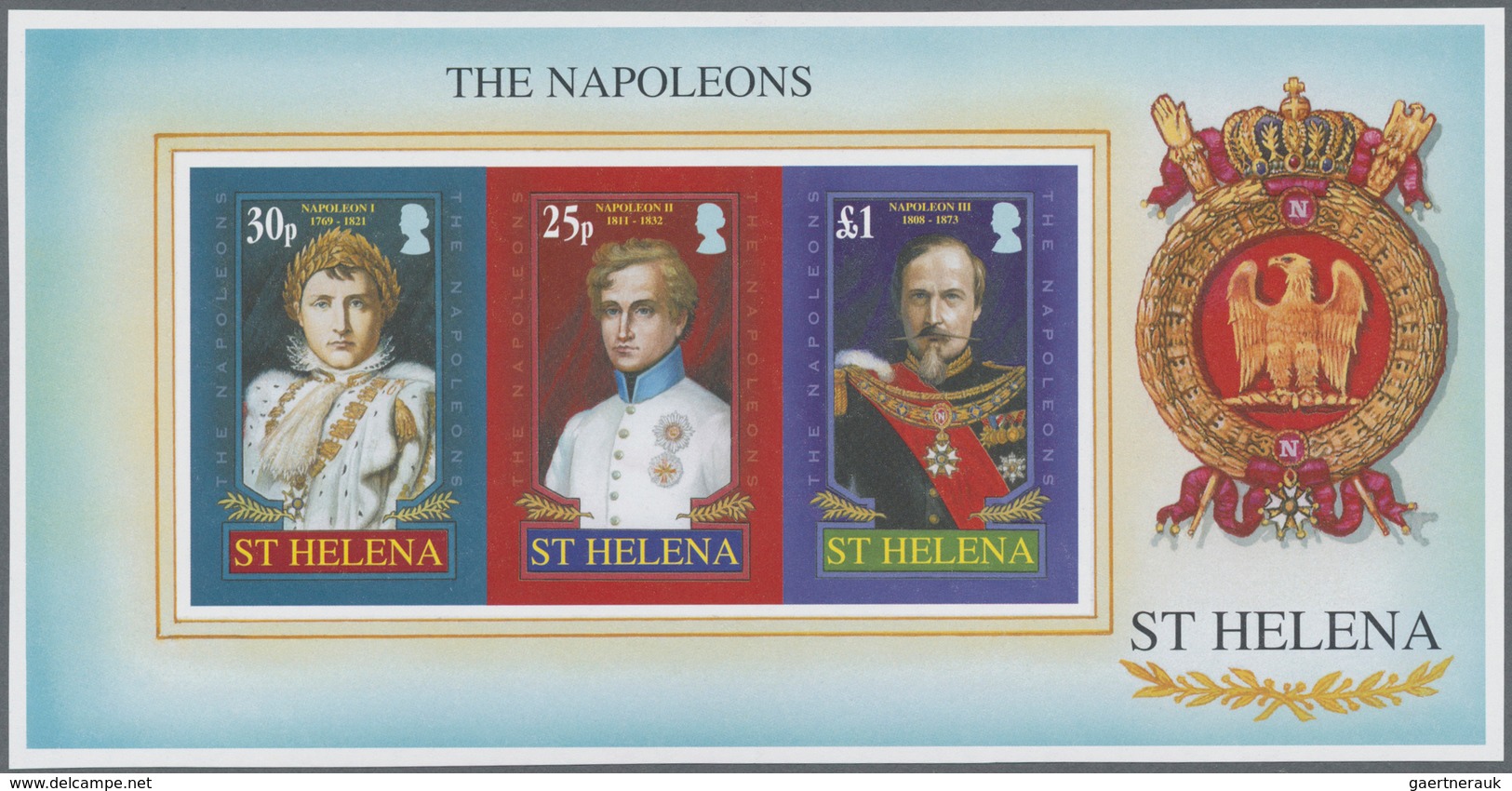 St. Helena: 2007, Napoleon I. And His Followers (Napoleon II. And III.) Complete IMPERFORATE Set Of - St. Helena
