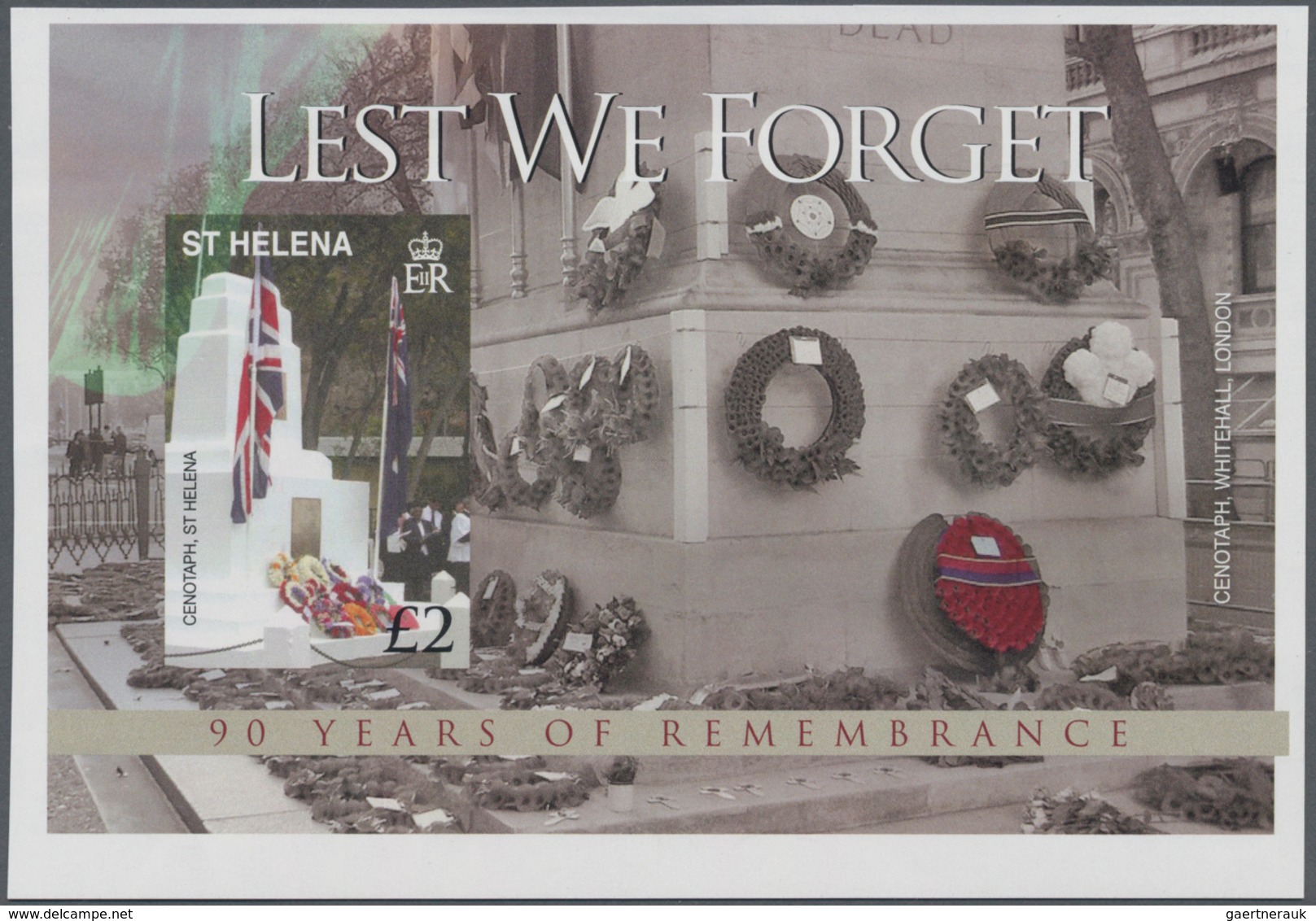 St. Helena: 2008, 90 Years Of Remembrance (End Of WWI) Complete IMPERFORATE Set Of Six With Portaits - Sint-Helena