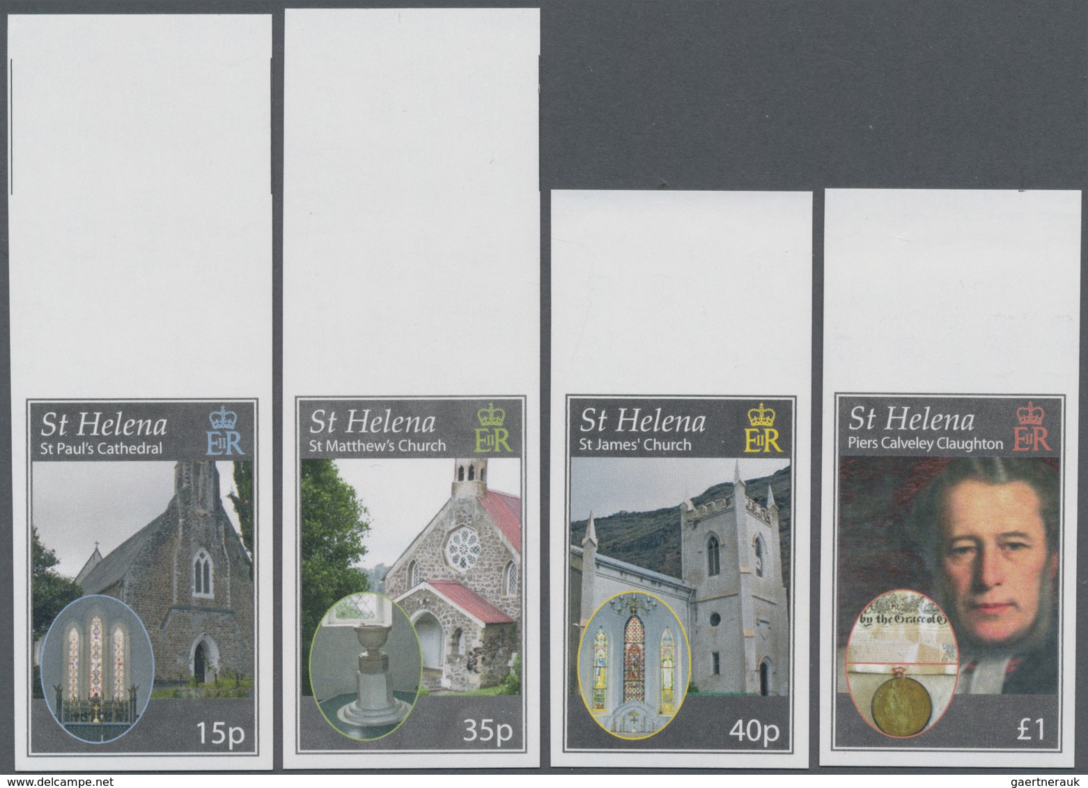 St. Helena: 2009, 150 Years Church Of England At St. Helena Complete IMPERFORATE Set Of Four From Up - St. Helena