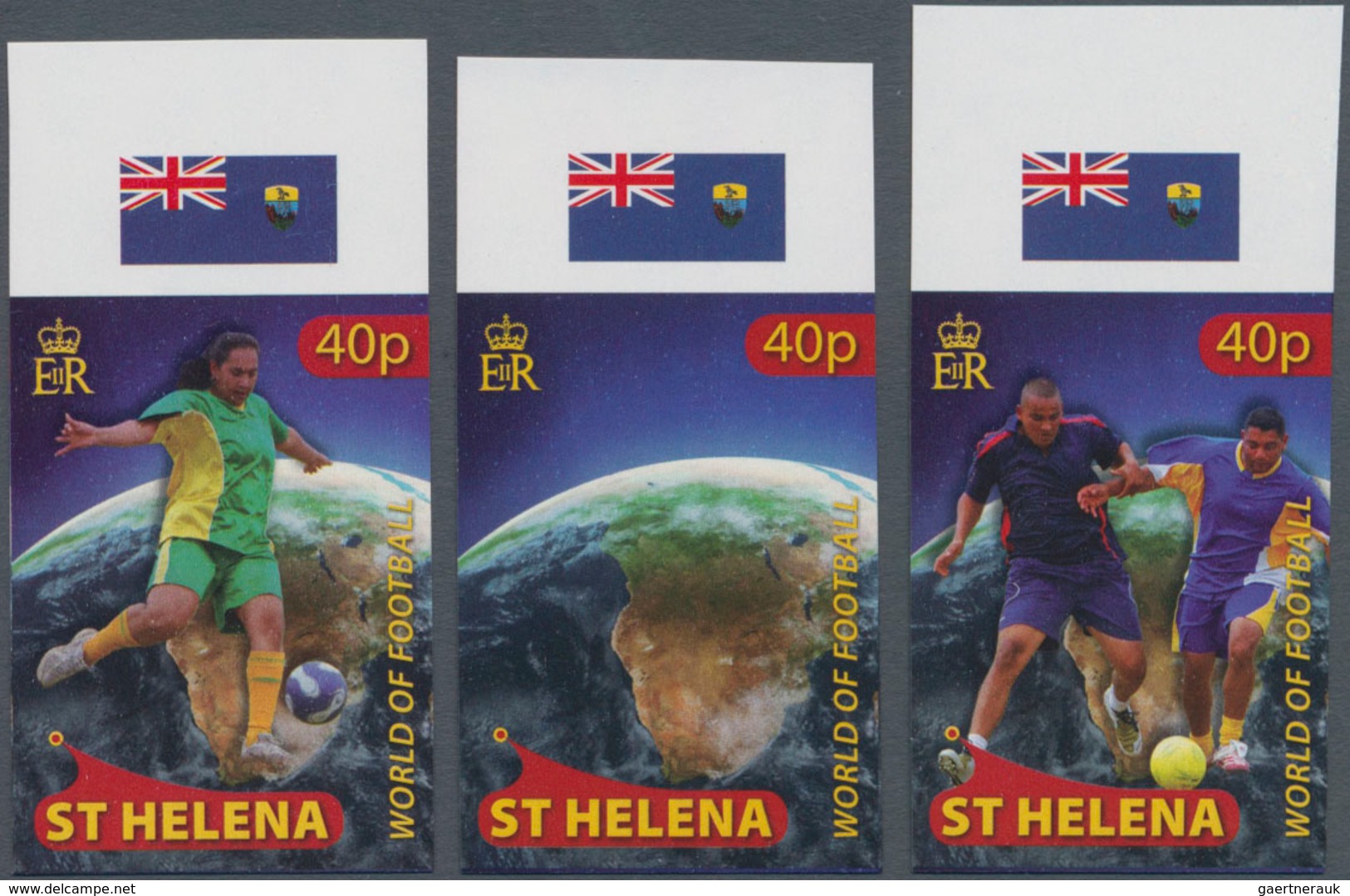 St. Helena: 2010, Football World Championship In South Africa Complete IMPERFORATE Set Of Three From - Saint Helena Island