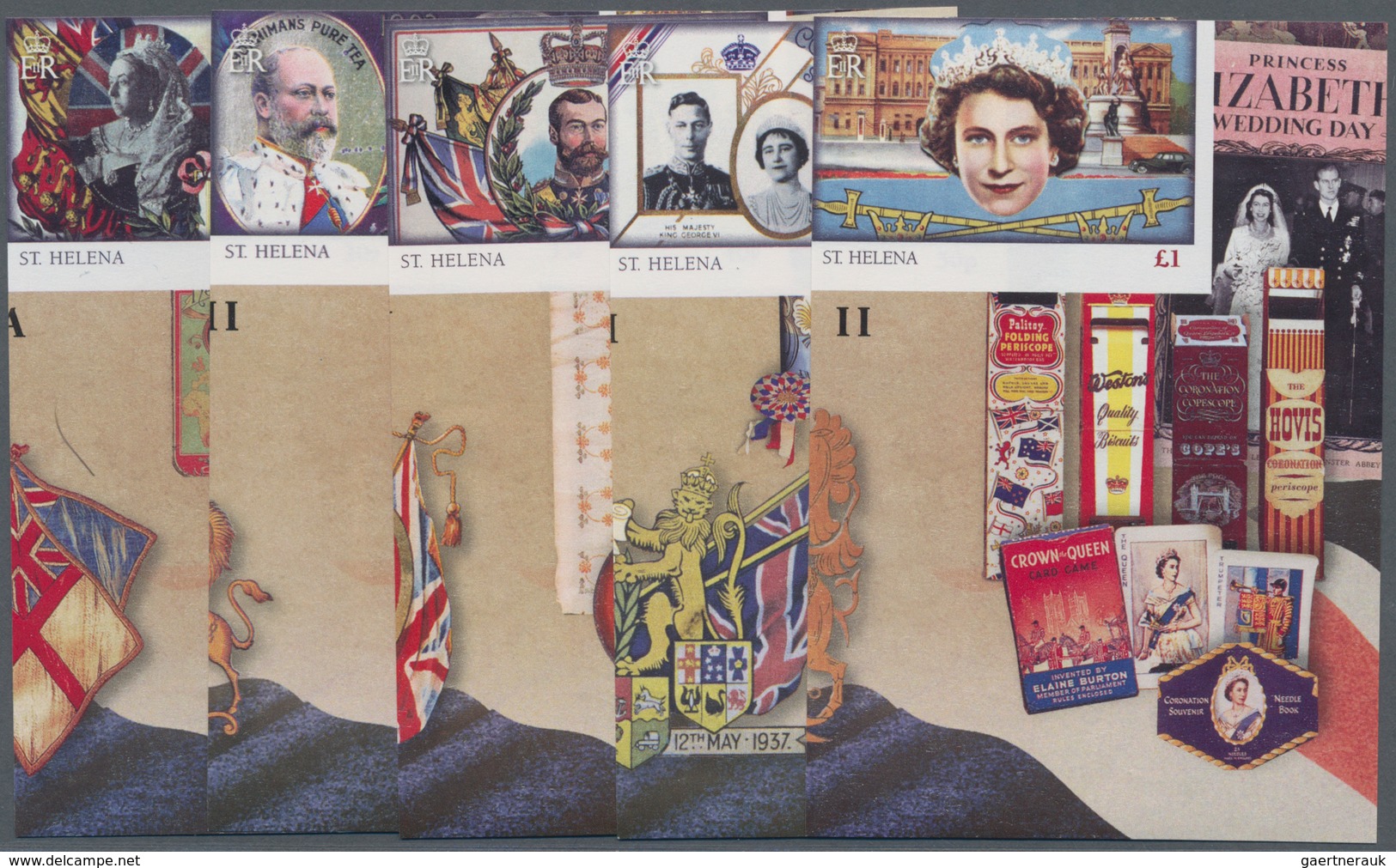 St. Helena: 2013, 60th Anniversary Of QEII's Coronation Complete IMPERFORATE Set Of Five From Lower - Saint Helena Island