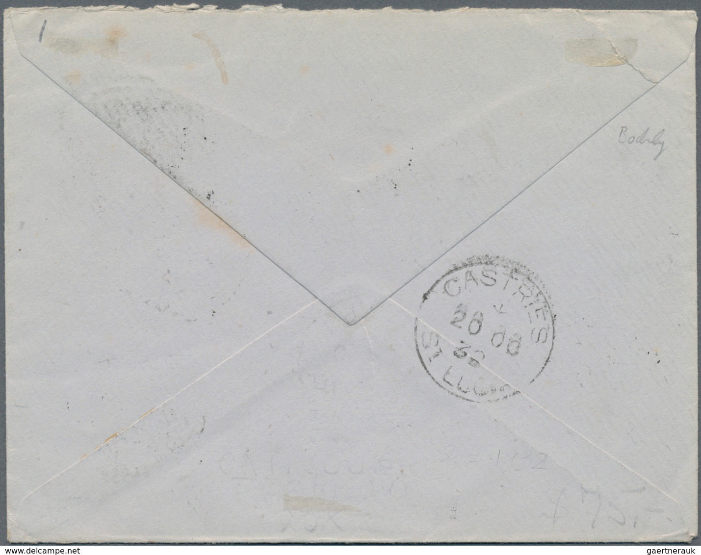 St. Lucia - Portomarken: 1930 Postage Dues 1d. And 2d. Together On Insuff. Franked Cover From Fox Ba - St.Lucia (1979-...)