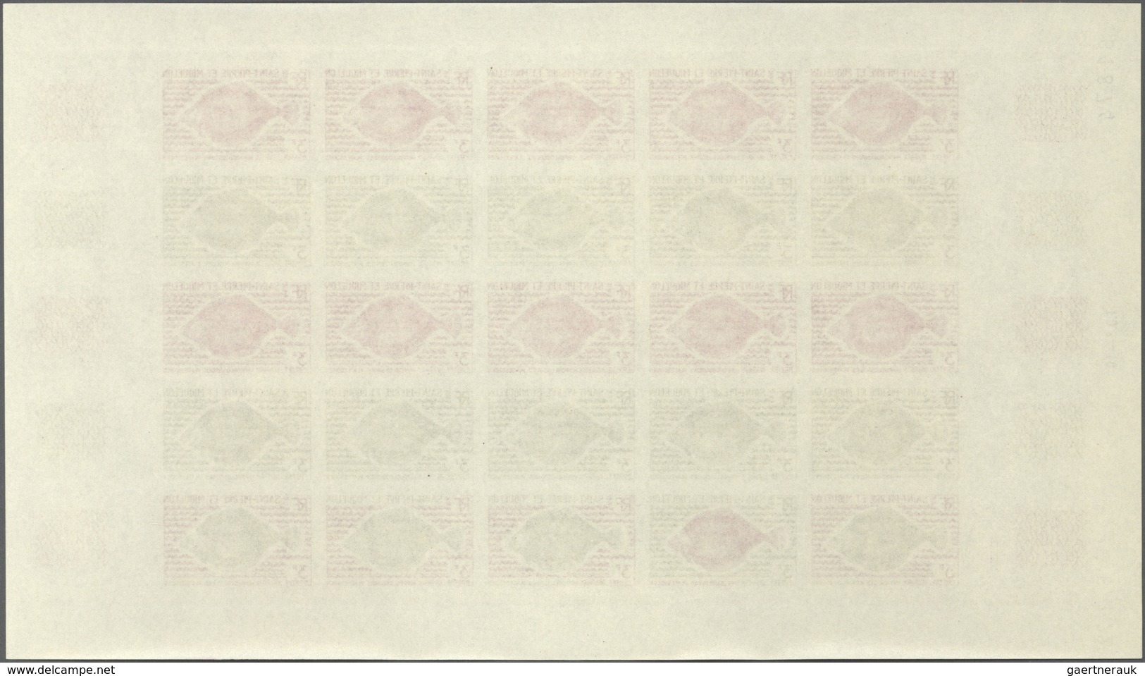 St. Pierre Und Miquelon: 1972. Complete Set FISH (4 Values) In 4 Color Proof Sheets Of 25 Showing Va - Other & Unclassified