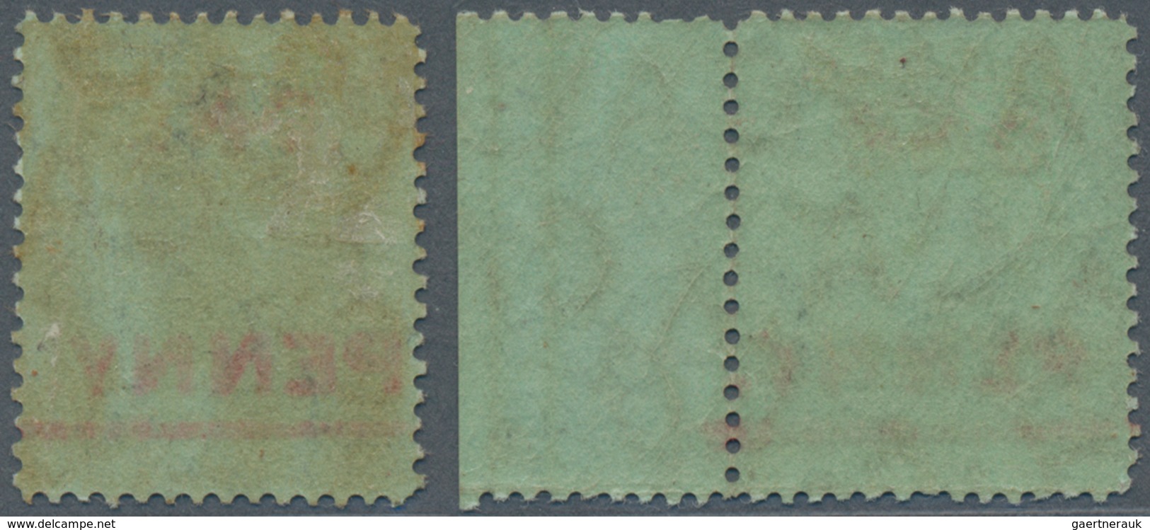 St. Vincent: 1915, KGV 1s. Black/green Locally Surcharged 'ONE PENNY' With Variety 'PENNY' And Bar D - St.Vincent (1979-...)