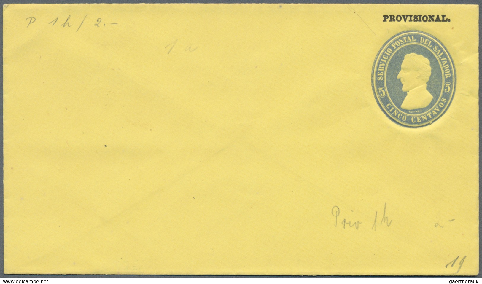 El Salvador - Ganzsachen: 1887, Three Stationery Envelopes On Private Order: Morazan 5 C Blue "PROVI - El Salvador