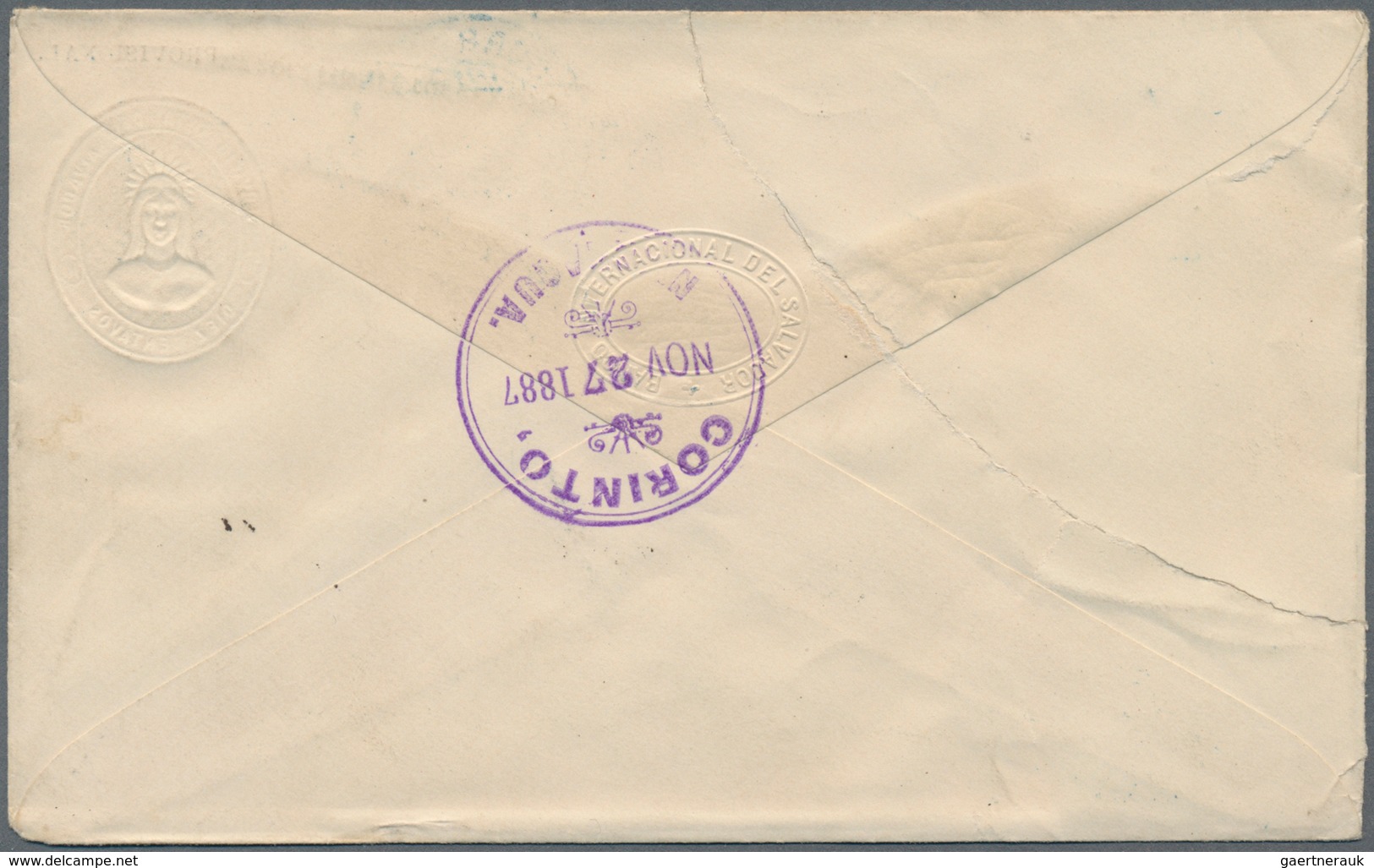 El Salvador - Ganzsachen: 1887, Stationery Envelope On Private Order: Native Indian 10 C Red "PROVIS - El Salvador