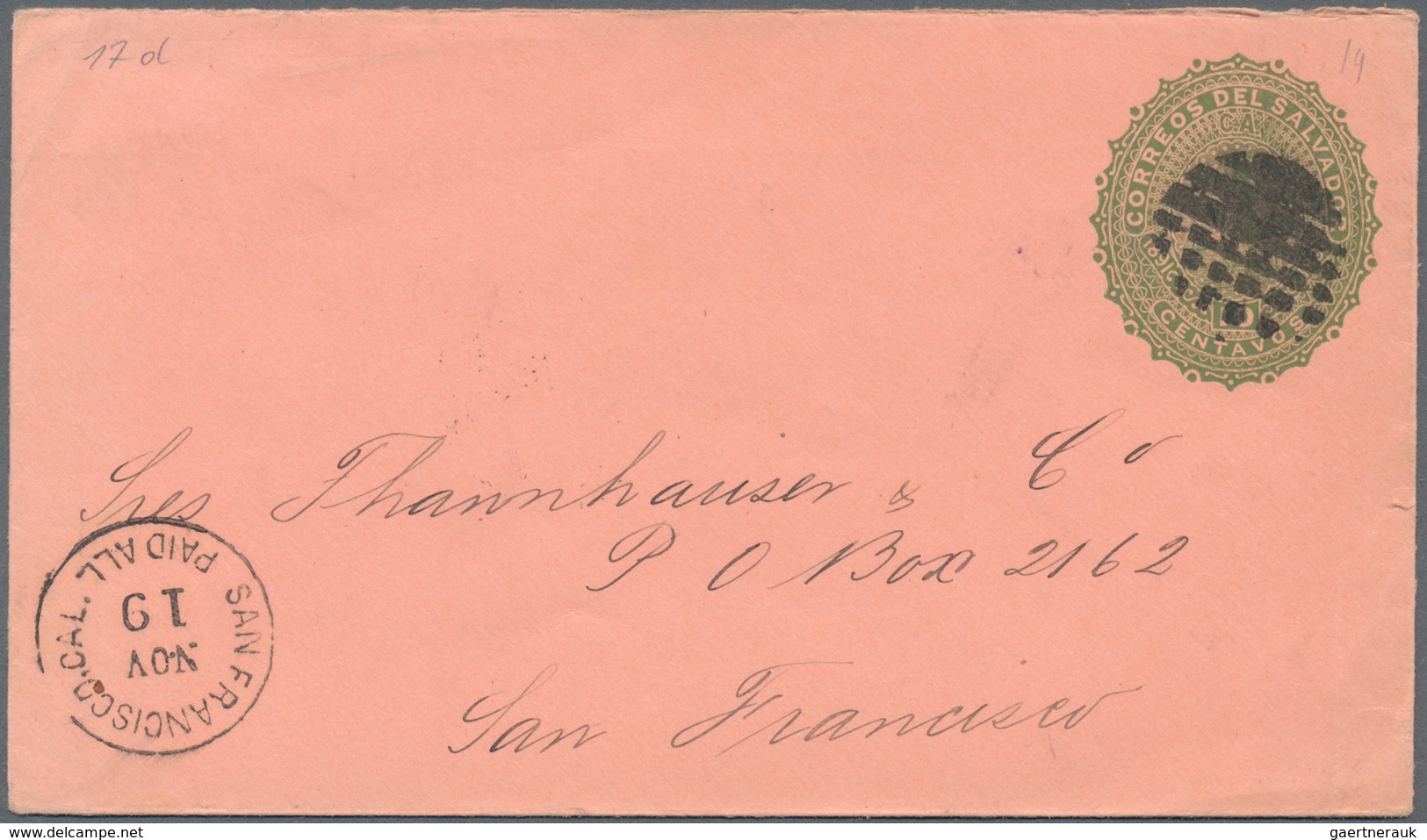 El Salvador - Ganzsachen: 1890, Two Stationery Envelopes: Volcano 10 C Green On Salmon And 11 C Yell - El Salvador