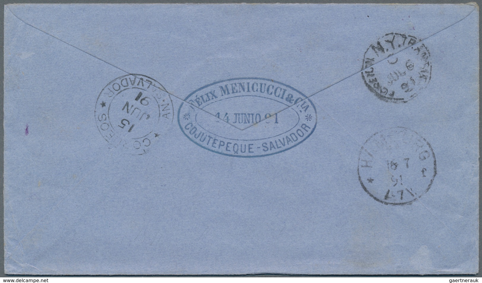 El Salvador - Ganzsachen: 1890, Two Stationery Envelopes: Volcano 10 C Green On Bluish And 11 C Yell - El Salvador