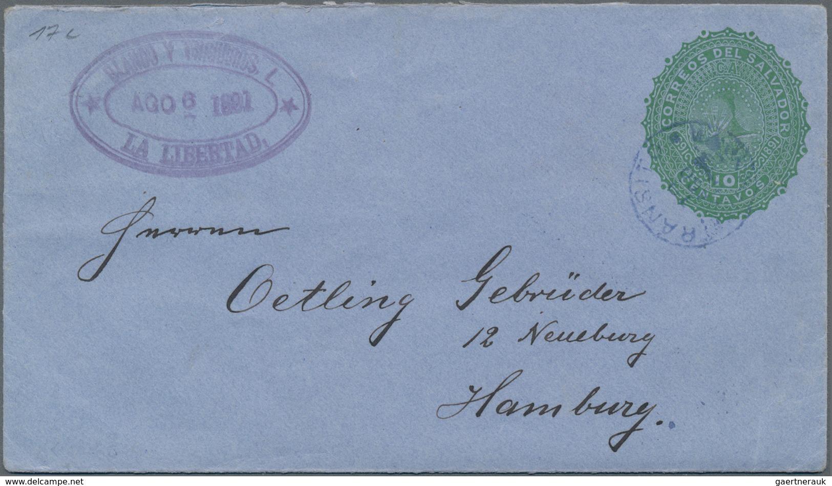 El Salvador - Ganzsachen: 1890, Two Stationery Envelopes: Volcano 10 C Green On Bluish And 11 C Yell - El Salvador