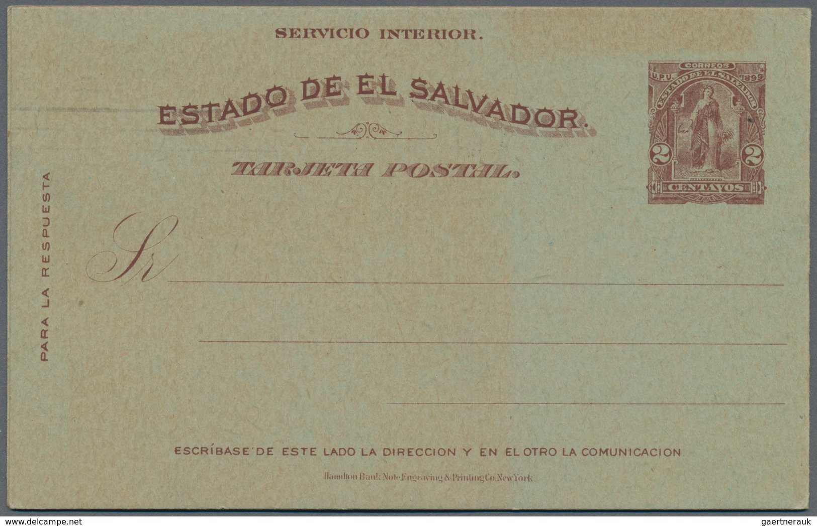 El Salvador - Ganzsachen: 1899, Two Stationery Double-cards: 3 C (only Question Card) And 2 C Uprate - El Salvador