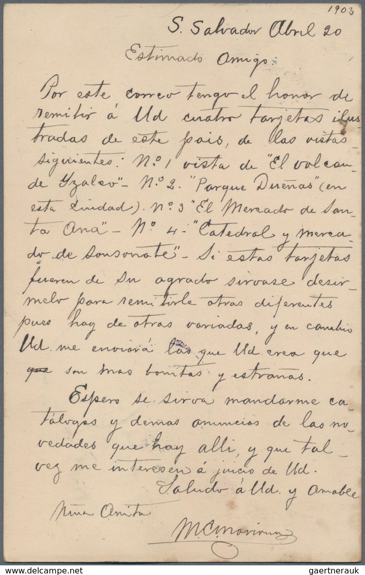 El Salvador - Ganzsachen: 1903, Two Stationery Cards: 2C Uprated "11 1.CENTAVO" On 10 C And 1 C Upra - El Salvador