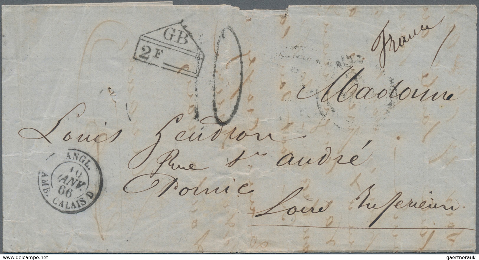 Sierra Leone: 1865, Two Stampless Covers From Sierra Leone To Pornic, France Via Liverpool (British - Sierra Leone (1961-...)