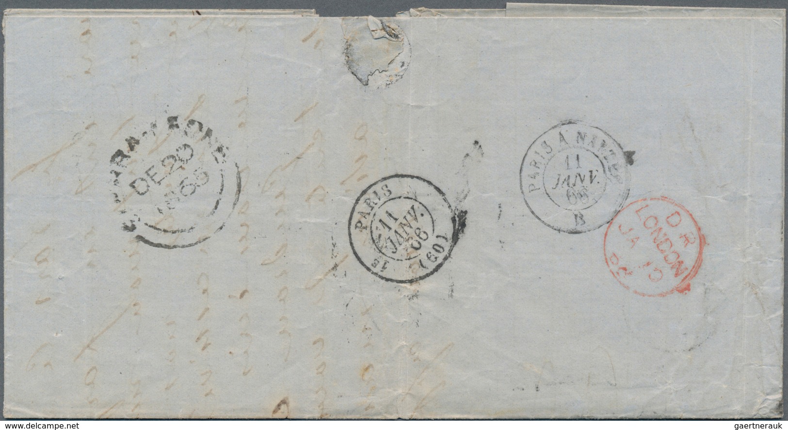 Sierra Leone: 1865, Two Stampless Covers From Sierra Leone To Pornic, France Via Liverpool (British - Sierra Leone (1961-...)