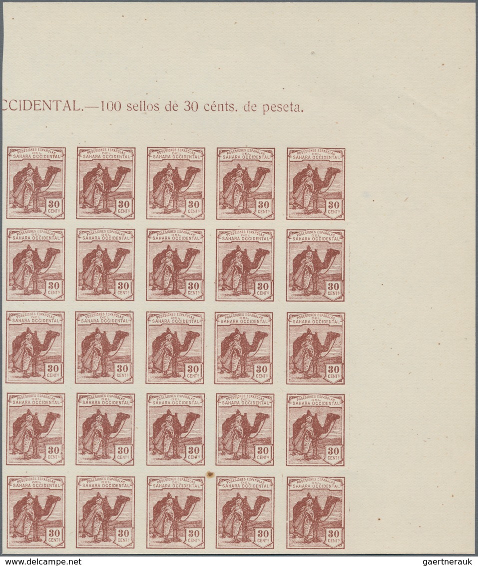 Spanisch-Sahara: 1937, Definitives "Camel Hoseman", Not Issued, 15c.-10p. Imperforate, Complete Set - Spanische Sahara