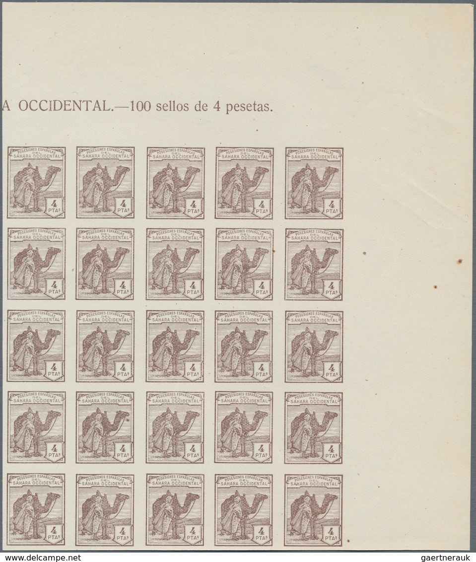 Spanisch-Sahara: 1937, Definitives "Camel Hoseman", not issued, 15c.-10p. imperforate, complete set