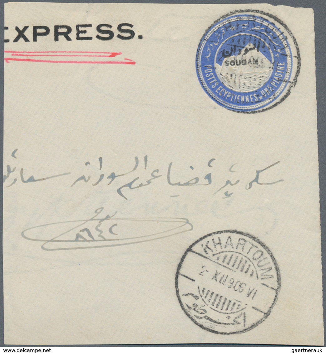 Sudan - Ganzsachen: 1897, 1 Pia Ultramarine Pse With Horizontal Ovp "EXPRESS.", Two Mint Envelopes W - Soedan (1954-...)