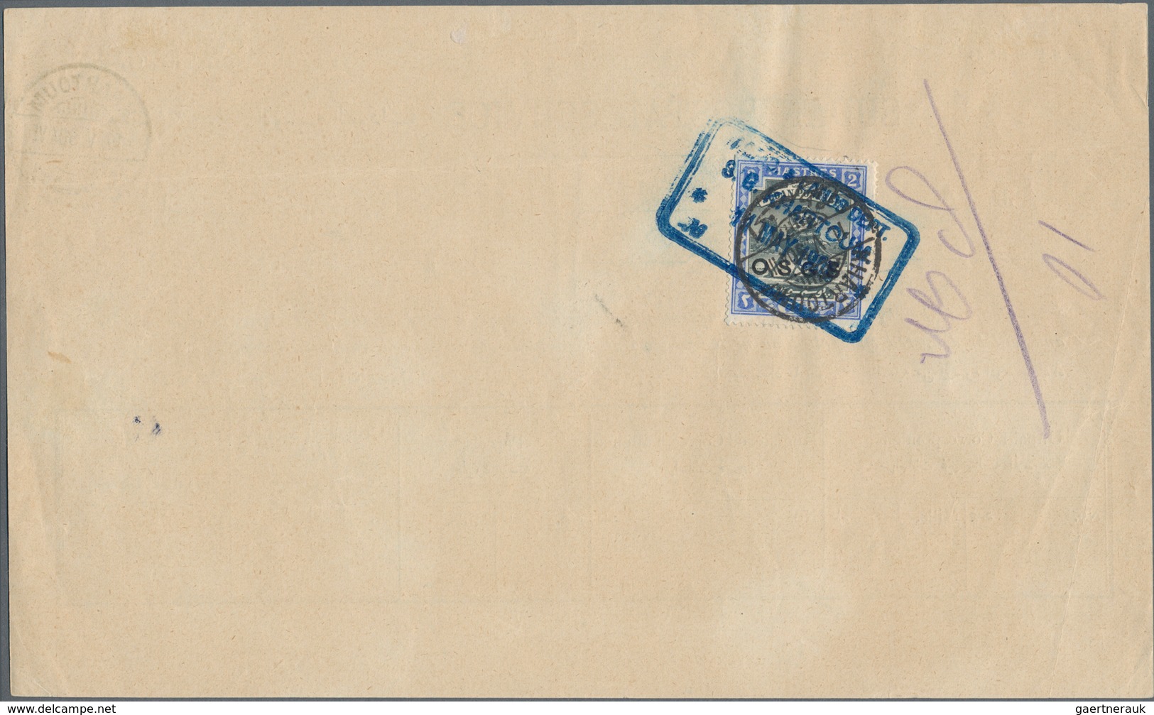Sudan - Dienstmarken Regierung: 1904, 2 Pia Black/blue With Ovp "O.S.G.S.", Single Franking On 'Suda - Sudan (1954-...)