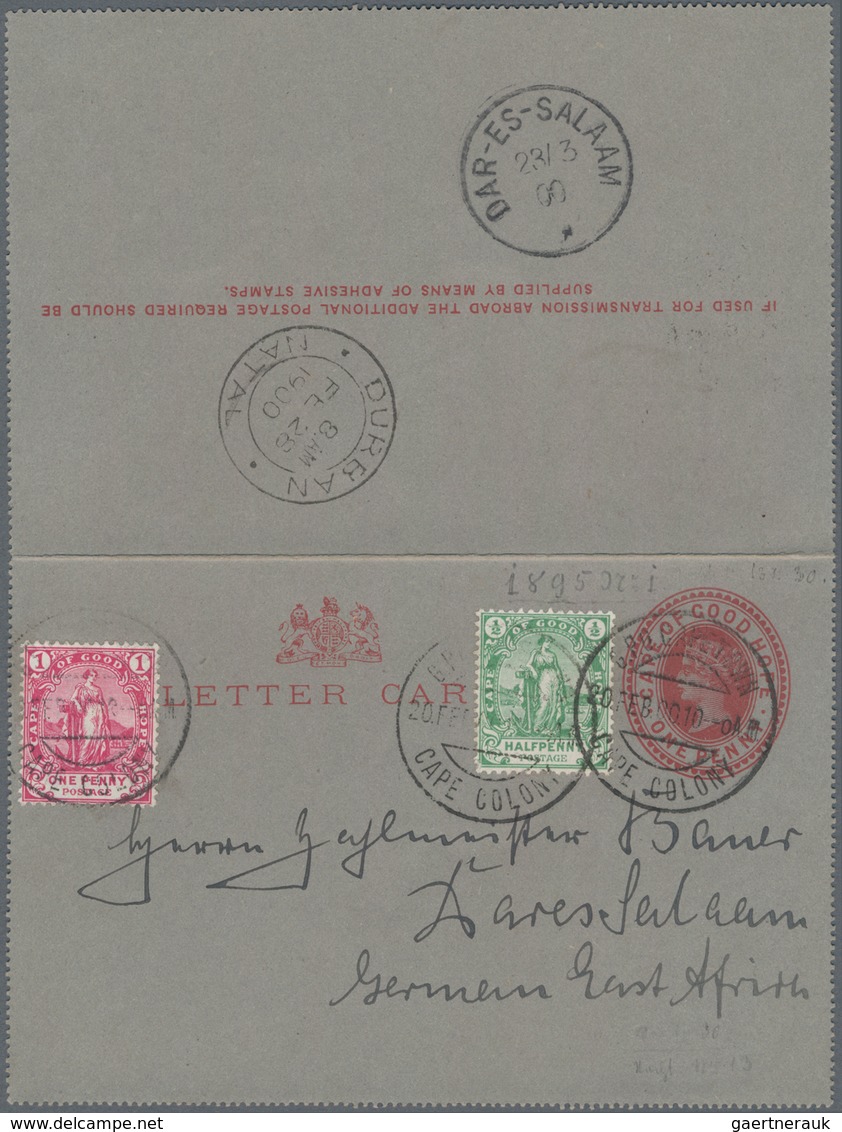 Kap Der Guten Hoffnung - Ganzsachen: 1900 (20.2.), Lettercard QV In Oval 1d. Red Uprated With 'seate - Kap Der Guten Hoffnung (1853-1904)