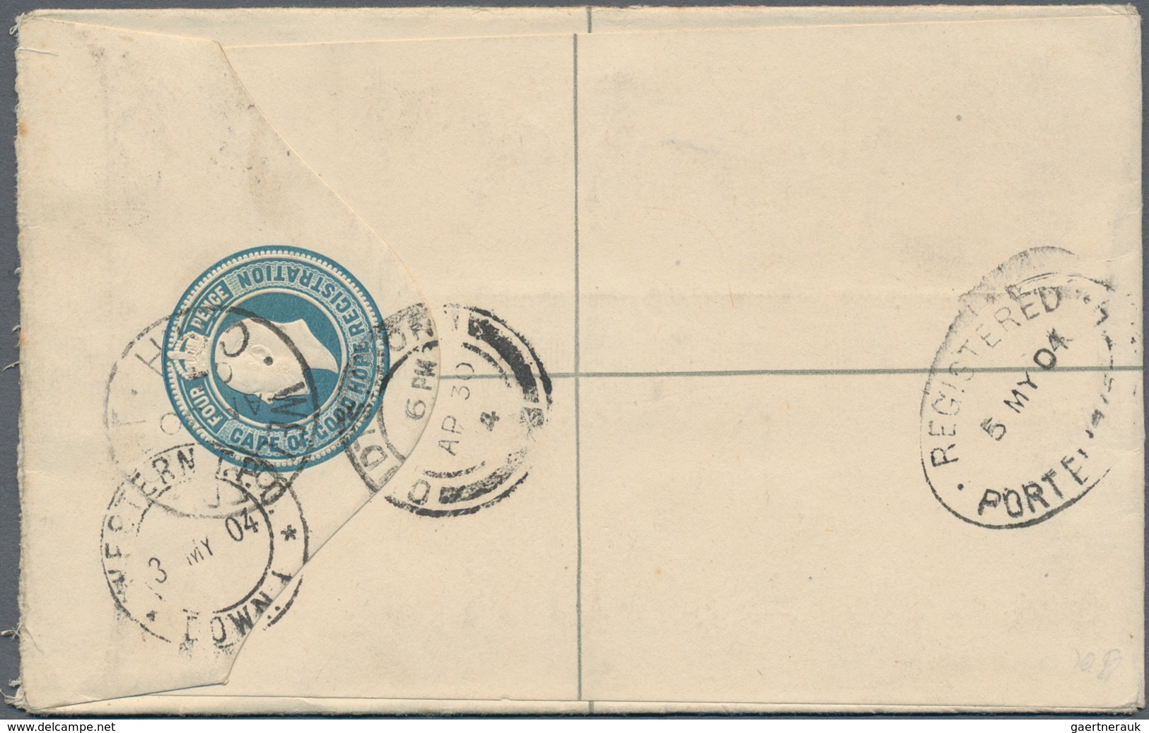 Kap Der Guten Hoffnung - Ganzsachen: 1904/1911, Two Registered Letters KEVII 4d. Blue In Different S - Kap Der Guten Hoffnung (1853-1904)