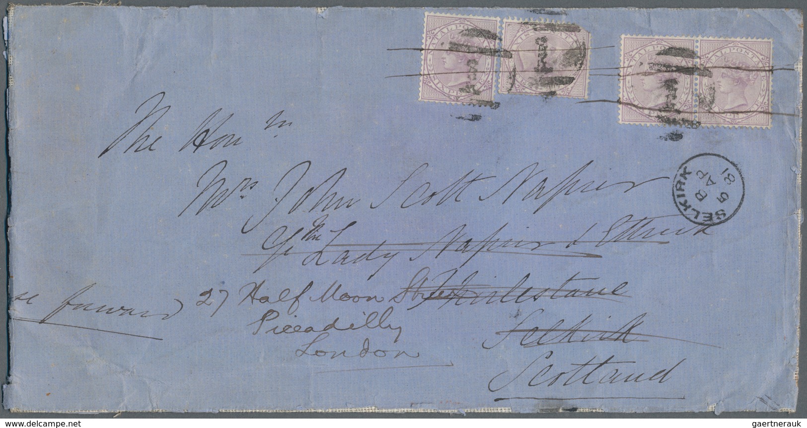 Natal: 1881 - NATAL 7.3 - MILITARY MAIL - 1st BOER WAR - To GB - From MAJOR JOHN SCOTT NAPIER. Short - Natal (1857-1909)