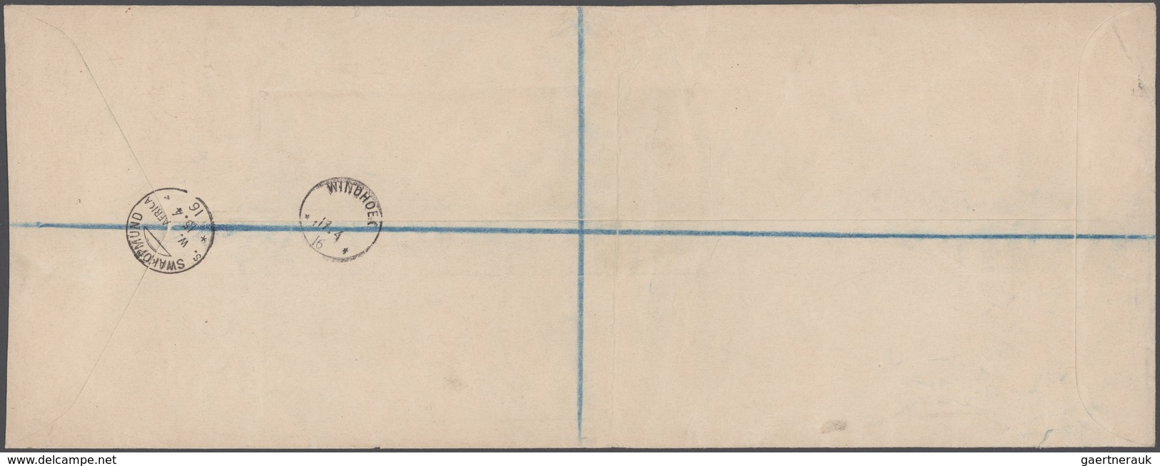 Südwestafrika: 1916 - 1919, 3 Large-format Decorative R-letters To Windhoek. German R-label And Larg - Afrique Du Sud-Ouest (1923-1990)