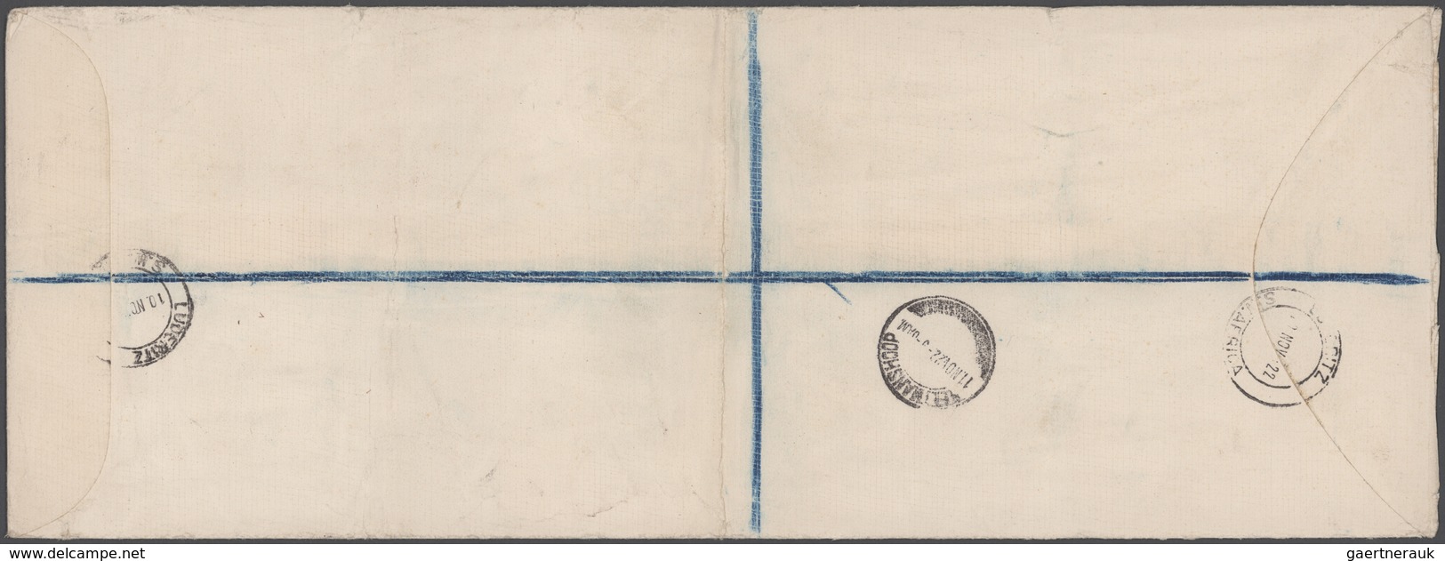 Südwestafrika: 1922, Rare Forerunner 3d Ultramarine On Large (size 37 X 14 Cm) Decorative R-letter F - South West Africa (1923-1990)