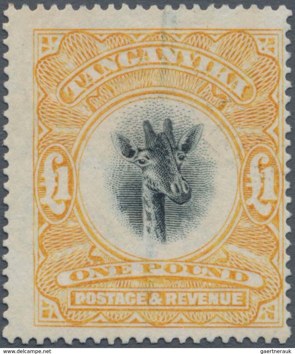 Tanganjika: 1923 'Giraffe' £1 Yellow-orange, Wmk Upright, Lightly Used, Fine. (SG £750) - Tanganyika (...-1932)