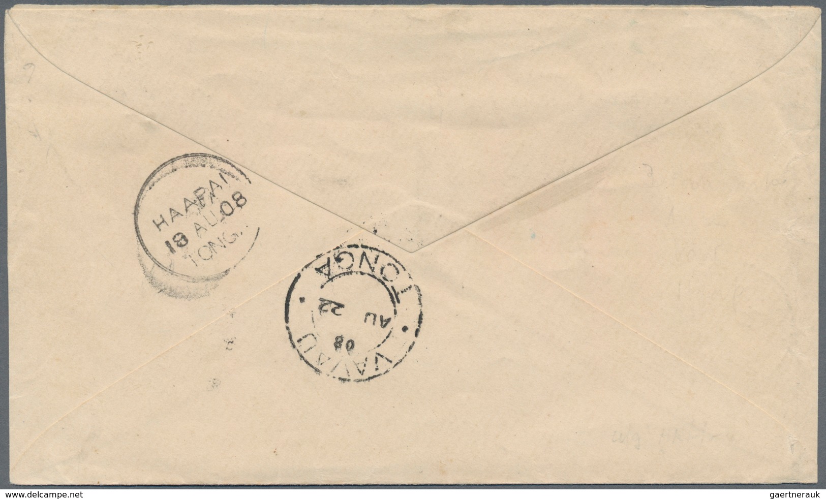 Tonga - Dienstmarken: 1908 (12.8.), Commercial Cover Endorsed 'Urgent OHMS' Used From NUKUALOFA With - Tonga (1970-...)