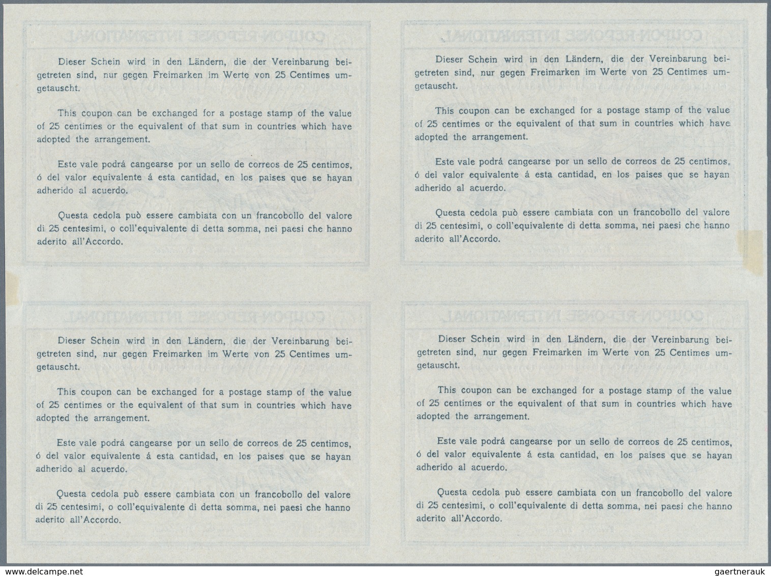 Trinidad Und Tobago: 1911. International Reply Coupon 3d (Rom Type) In An Unused Block Of 4. Luxury - Trinidad En Tobago (1962-...)