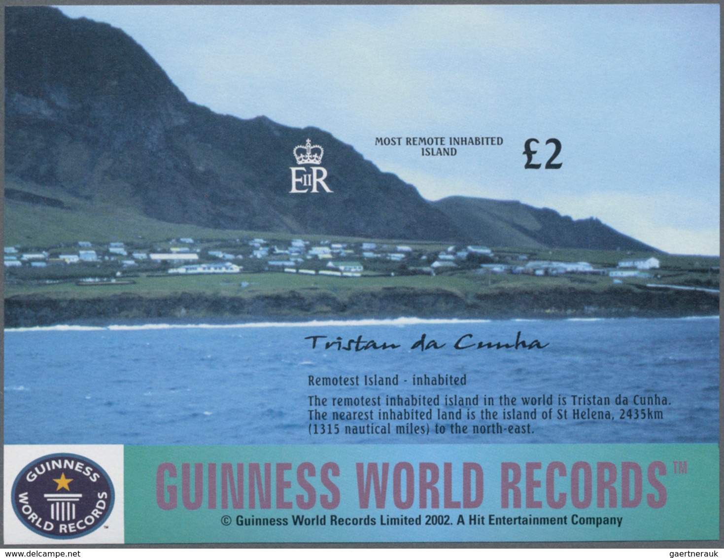 Tristan Da Cunha: 2003, Guiness World Records IMPERFORATE Sheetlet With Six Different Stamps (landsc - Tristan Da Cunha