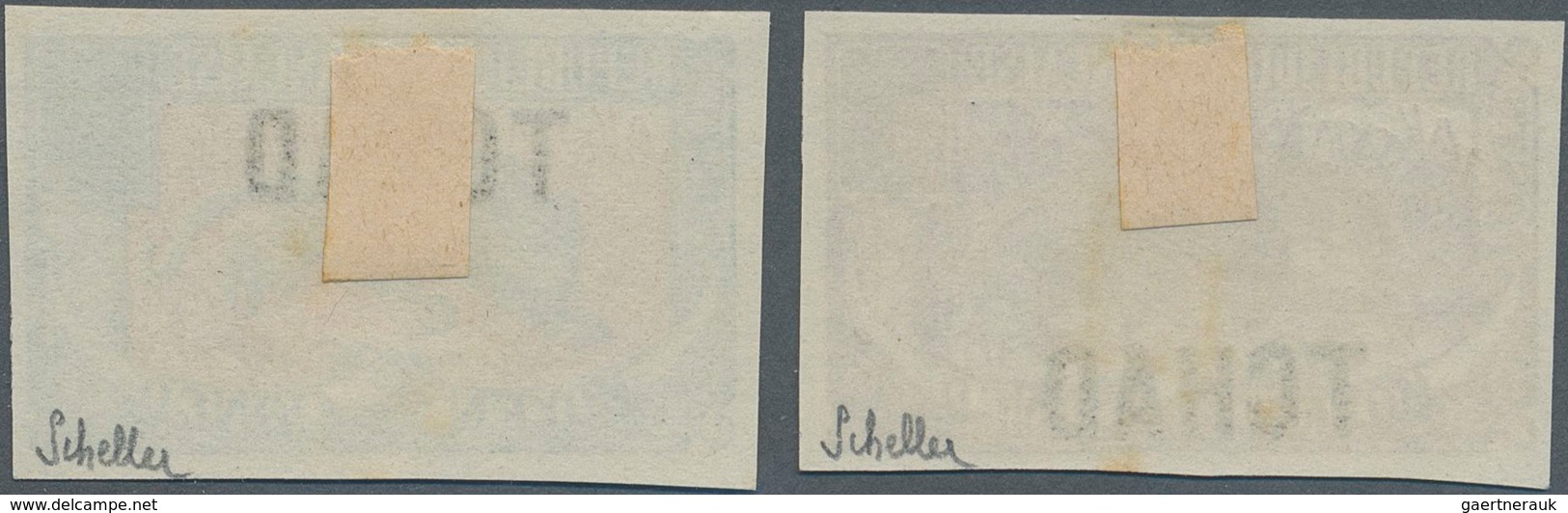 Tschad: 1922, "TCHAD" Overprints, Design "Panther", Two Imperforate Proofs In Colours "brown/violet" - Tschad (1960-...)