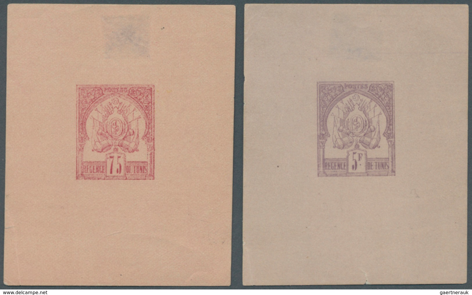 Tunesien: 1888, Coat Of Arms With Plain Background Complete Set Of Eight 1c. To 5fr. In Issued Colou - Briefe U. Dokumente