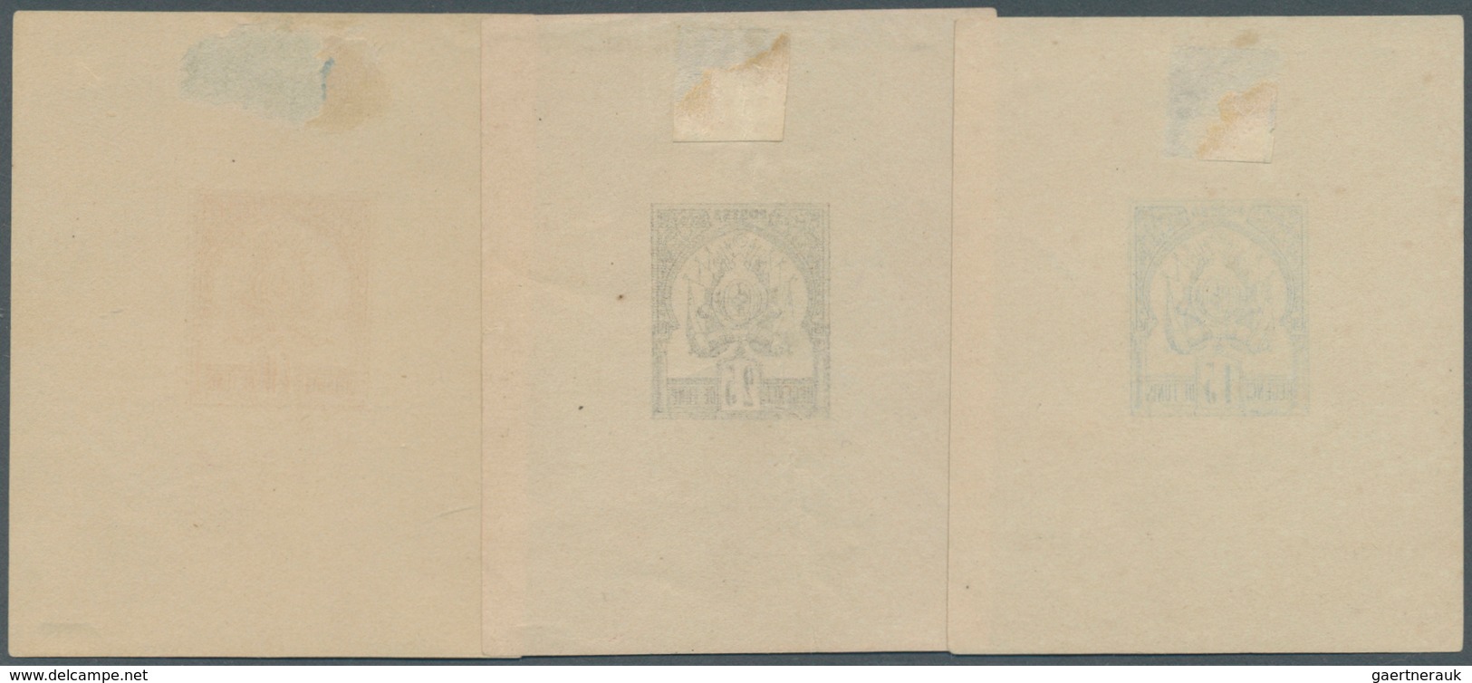 Tunesien: 1888, Coat Of Arms With Plain Background Complete Set Of Eight 1c. To 5fr. In Issued Colou - Covers & Documents