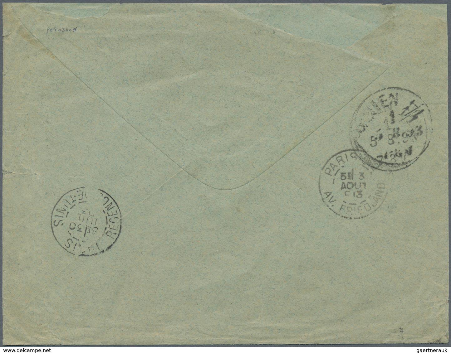 Tunesien: 1893, 3 X 15 C Blue, Multiple Franking On Cover, Sent Via Transit TUNIS, 30 JUIL.93, To Pa - Brieven En Documenten