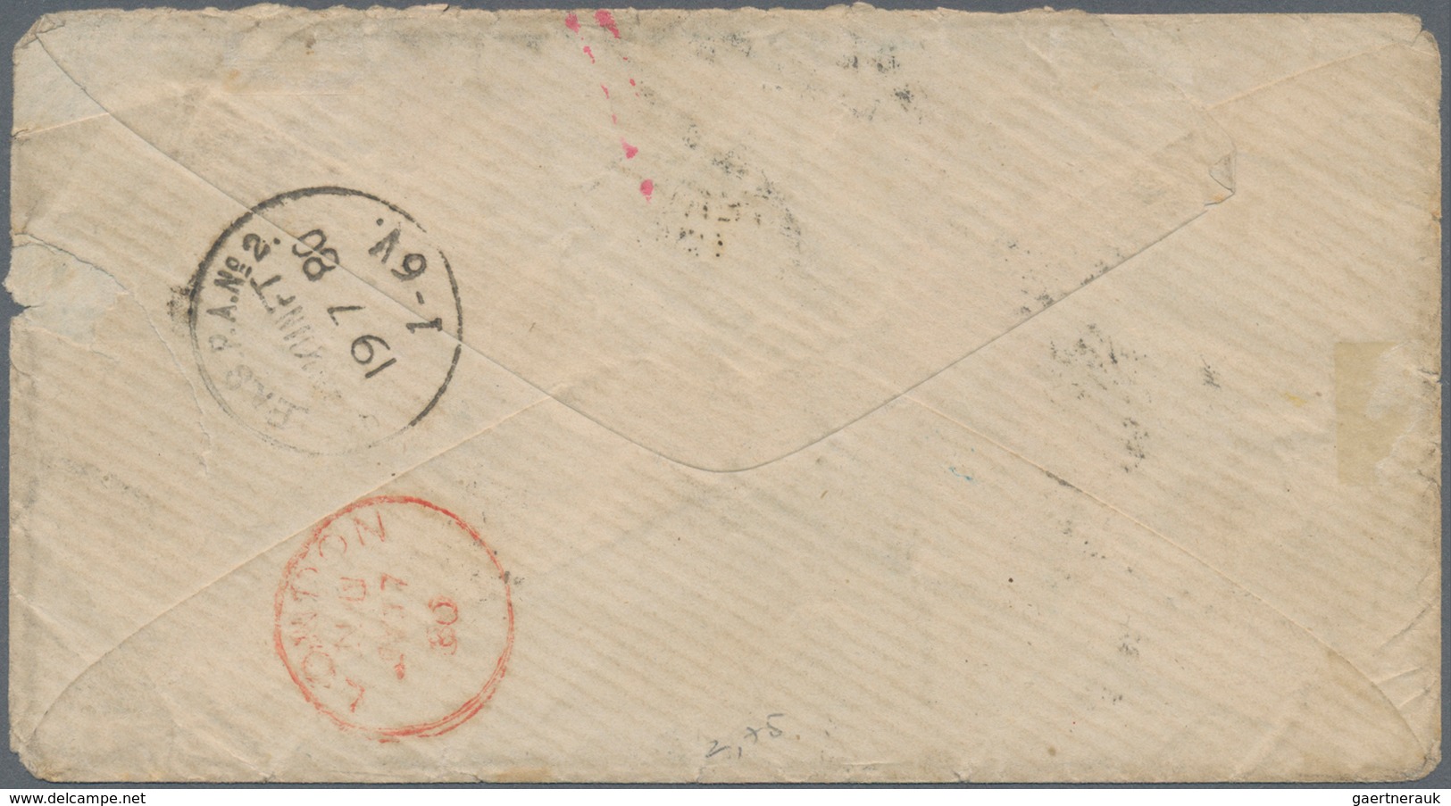 Uruguay: 1877, 20 C Yellow-brown Tied By Barr-cancel "D" On Envelope (minor Round Corners) Sent Via - Uruguay